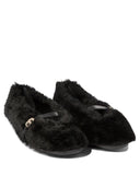 Ferragamo "Noella Fur" Shearling Ballet Flats