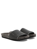 Brunello Cucinelli Suede "Precious" Slides