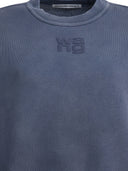 Alexander Wang Essential Terry Crew Sweatshirt W/ Puff Paint Logo