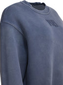Alexander Wang Essential Terry Crew Sweatshirt W/ Puff Paint Logo