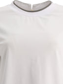 Brunello Cucinelli Cotton Jersey T Shirt With Precious Faux Layering