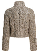 Brunello Cucinelli "Dazzling Chiné" Wool Zipper Sweater