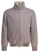 Brunello Cucinelli Cazadora bomber de cachemira color castaño