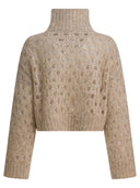 Brunello Cucinelli "Dazzling Net" Turtleneck Sweater