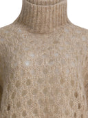Brunello Cucinelli "Dazzling Net" Turtleneck Sweater