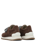 Brunello Cucinelli Wildleder-Sneaker „Runners“ mit glänzender Lasche