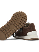 Brunello Cucinelli Wildleder-Sneaker „Runners“ mit glänzender Lasche