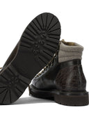 Brunello Cucinelli Leather Lace Up Ankle Boots