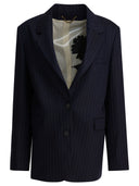 Golden Goose blazerjack met enkele rij knopen en krijtstreep