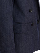 Max Mara Denim Effect Double Breasted Blazer