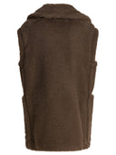 Max Mara Sleeveless Teddy Jacket In Alpaca And Wool