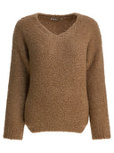 Max Mara Camel And Silk V Neck Sweater