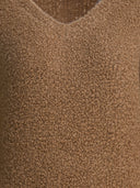 Max Mara Camel And Silk V Neck Sweater