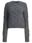 Max Mara Sportmax Wool Blend Crewneck Sweater With Braids