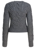 Max Mara Sportmax Wool Blend Crewneck Sweater With Braids