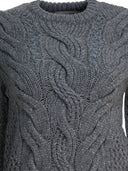 Max Mara Sportmax Wool Blend Crewneck Sweater With Braids