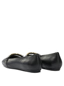 Pinko Leather Ballet Flats With Square Toe
