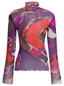 Pucci Orchidee Print Tulle T Shirt