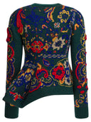 Sacai gebloemde jacquard gebreide trui