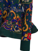 Sacai gebloemde jacquard gebreide trui