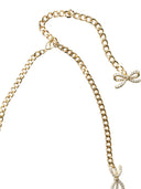 Self Portrait Necklace With Bows With Crystals