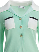 Self Portrait Ribbed Viscose Peplum Top