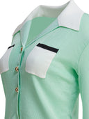 Self Portrait Ribbed Viscose Peplum Top