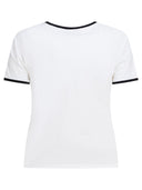 Self Portrait - T-shirt ras du cou avec logo brodé