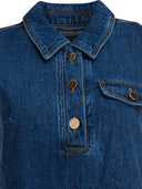 Selvportrett, kort denimkjole