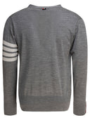 Thom Browne Classic V Neck Cardigan In Fine Merino Wool W/ 4 Bar Stripes
