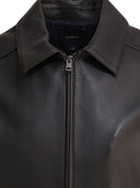Vince Leather Jacket With Zipper