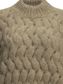 Brunello Cucinelli „Dazzling Zigzag Cables“ Rundhalspullover