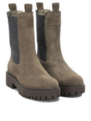 Brunello Cucinelli Suede Pull On Ankle Boots