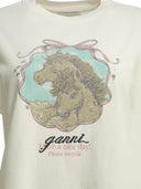 T-shirt Ganni „Qixi” z okrągłym dekoltem