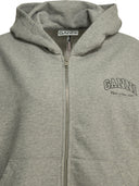 Ganni Sweatshirt With Zipper And Logo