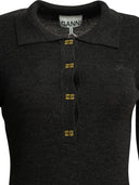 Ganni Logo Polo Sweater