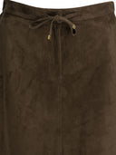 Max Mara S Suede Leather Midi Skirt