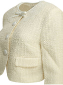 Self Portrait Bouclé Blazer With Lace Details