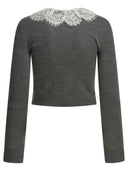 Self Portrait Sweater With Lace Collar