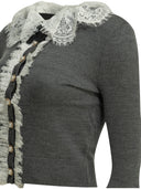 Self Portrait Sweater With Lace Collar