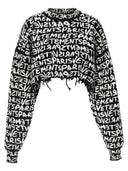 Vetements 'Vetements Paris Monogramm' beschnittener Pullover