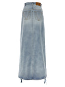 Vetements 'zerstörter Denim Maxi -Rock' Rock