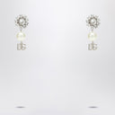 Dolce & Gabbana Perlenohrringe mit Silber -DG -Logo