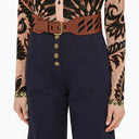 Etro Brown Perforated Leather Belt