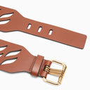 Etro Brown Perforated Leather Belt