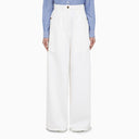 Pantalon de denim large et blanc étro