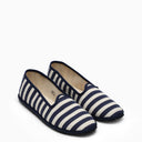 Vi Bi Vene Zi A Blue And White Striped Ballerinas