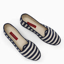 Vi Bi Vene Zi A Blue And White Striped Ballerinas