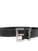 Saint Laurent Ysl Logo Plaque Leather Belt