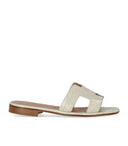 Paolo Ferrara Croco Print White Sandal